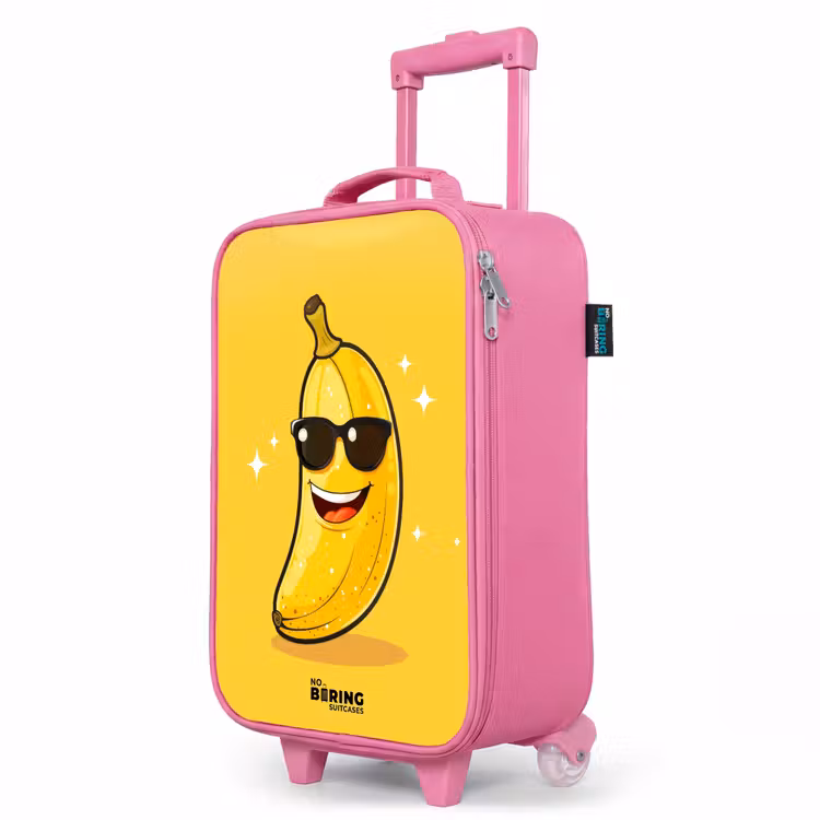 Kinderkoffer Rosa - Lächelnde Banane mit schwarzer Sonnenbrille — 8
