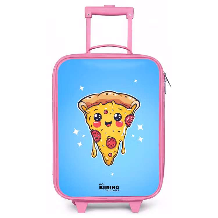 Kinderkoffer Rosa - Pizza mit blauem Hintergrund — 1