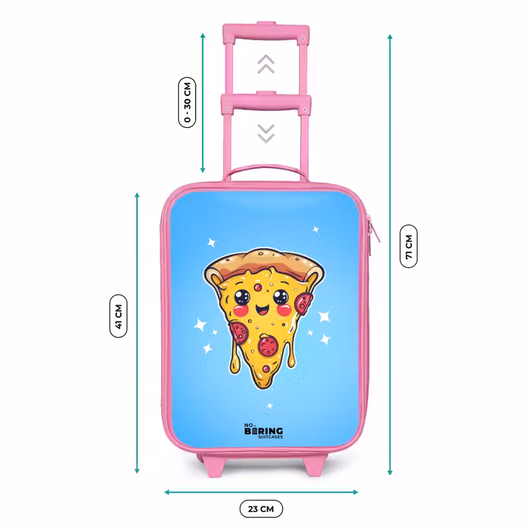 Kinderkoffer Rosa - Pizza mit blauem Hintergrund — 7
