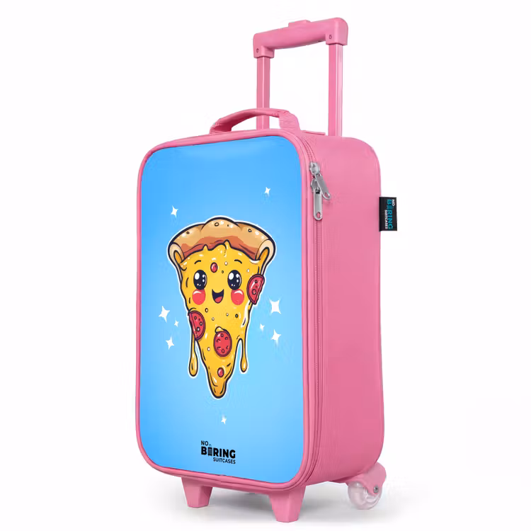 Kinderkoffer Rosa - Pizza mit blauem Hintergrund — 8