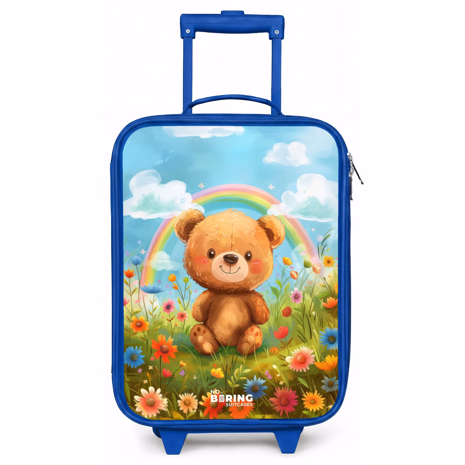 Kinderkoffer Blau - Teddybär zwischen Blumen — 1