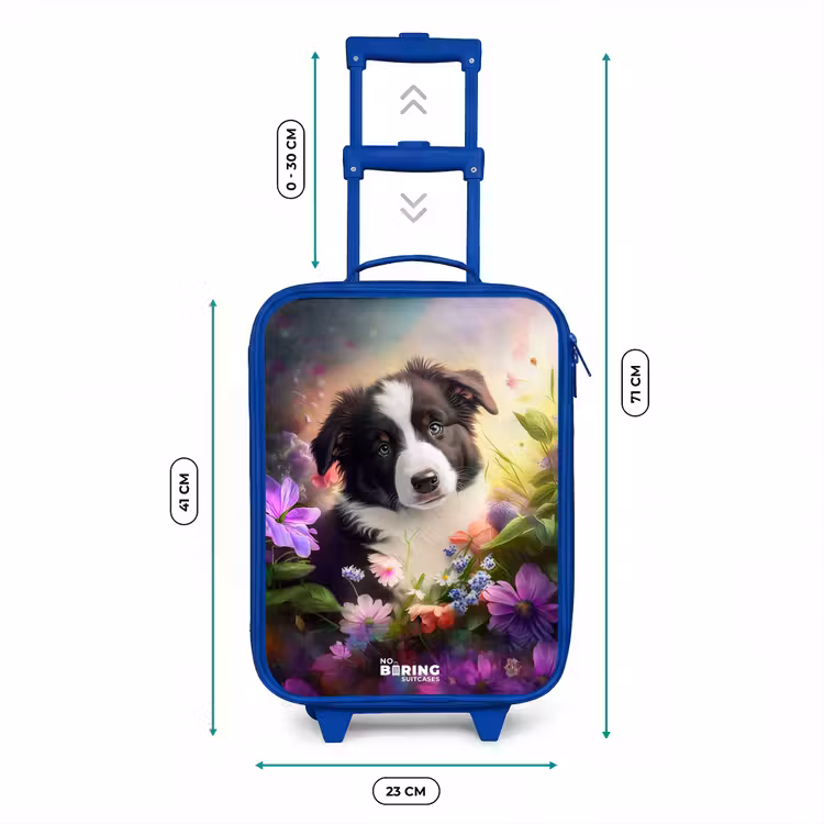 Kinderkoffer Blau - Blauäugiger Hund auf einem Feld — 7