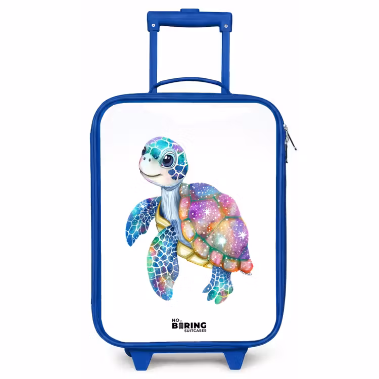 Kinderkoffer Blau - Bunte Schildkröte als Mosaik — 1