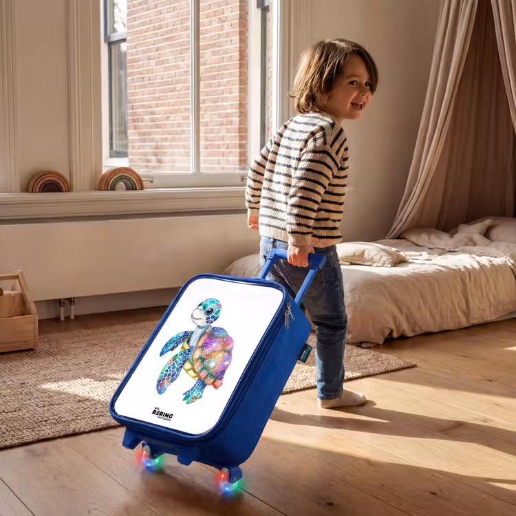 Kinderkoffer Blau - Bunte Schildkröte als Mosaik — 2