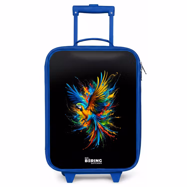Kinderkoffer Blau - Bunter Papagei — 1