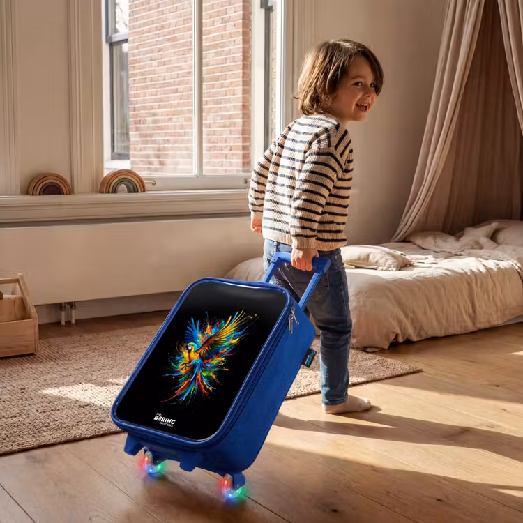 Kinderkoffer Blau - Bunter Papagei — 2