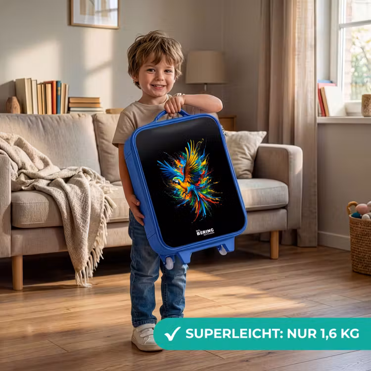Kinderkoffer Blau - Bunter Papagei — 3