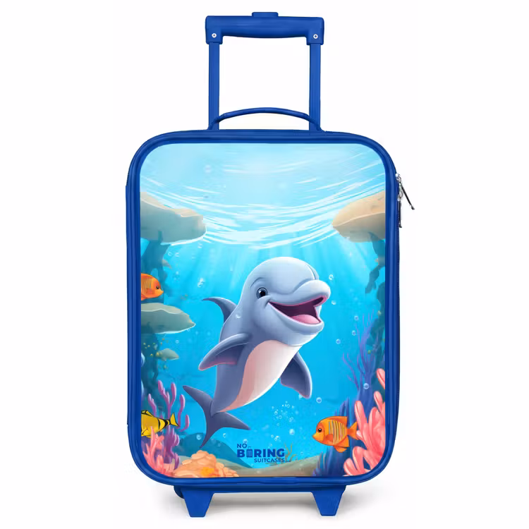 Kinderkoffer Blau - Delfin mit tropischen Fischen und Korallen — 1