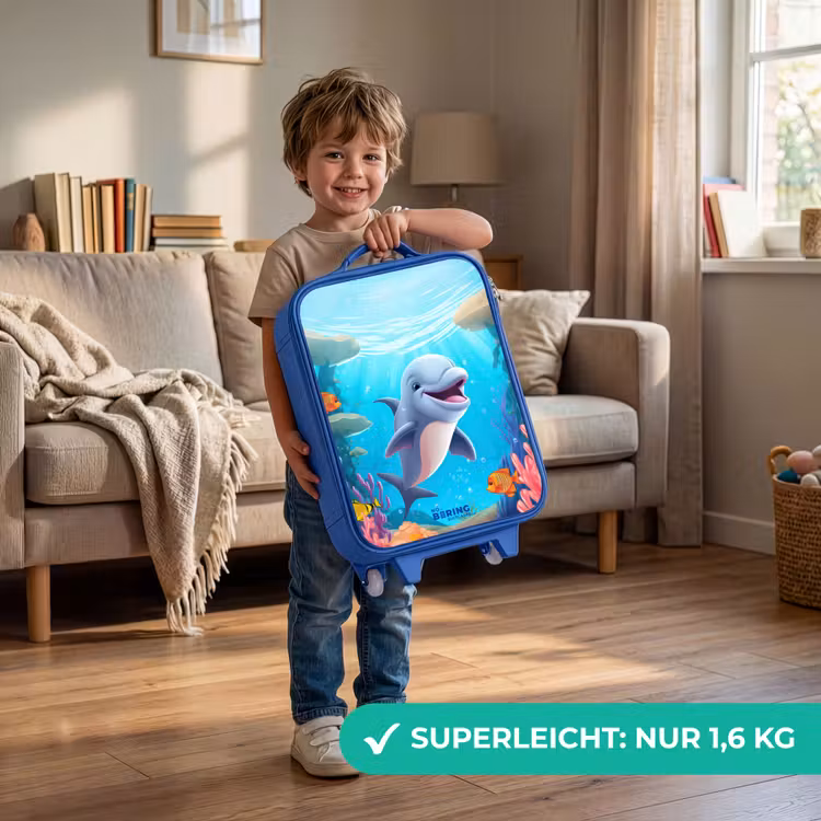 Kinderkoffer Blau - Delfin mit tropischen Fischen und Korallen — 3