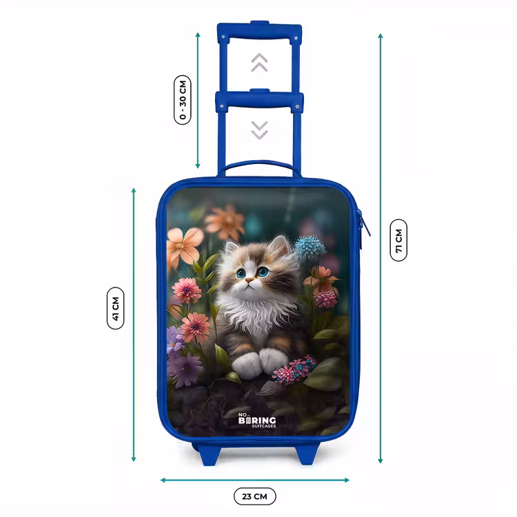 Kinderkoffer Blau - Kätzchen zwischen Blumen — 7