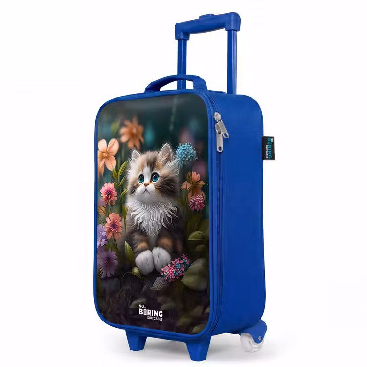 Kinderkoffer Blau - Kätzchen zwischen Blumen — 8