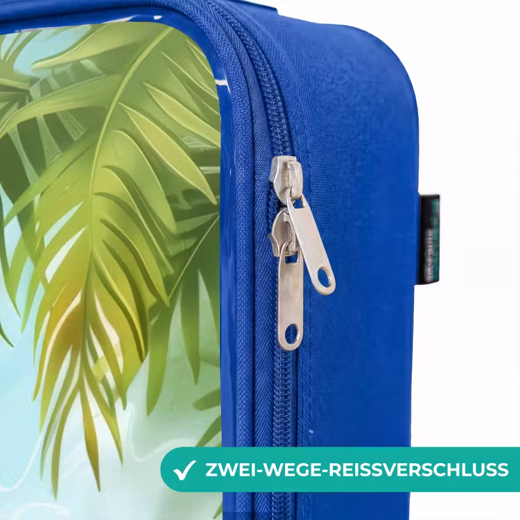 Kinderkoffer Blau - Krokodil mit Sonnenbrille entspannt am Strand — 5