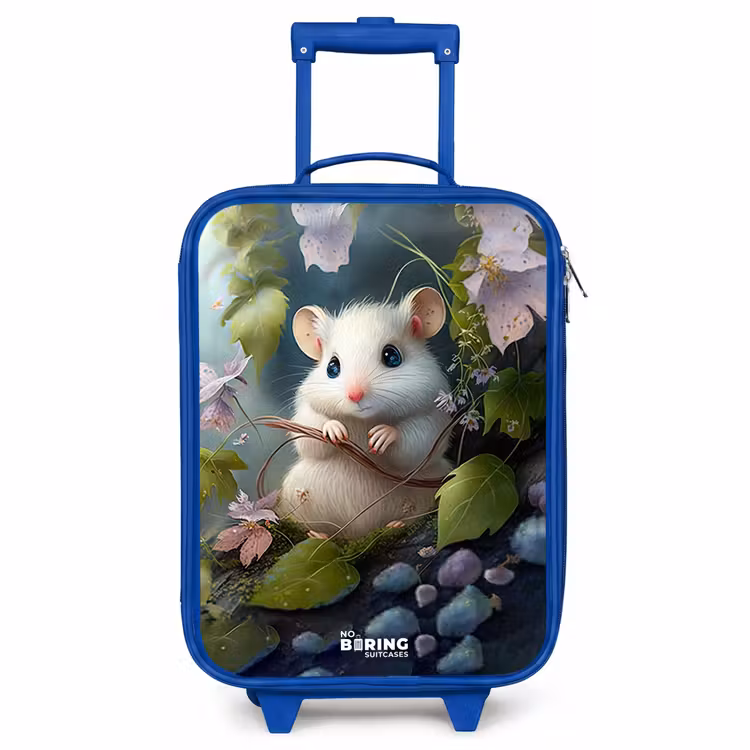 Kinderkoffer Blau - Maus umgeben von Blättern — 1