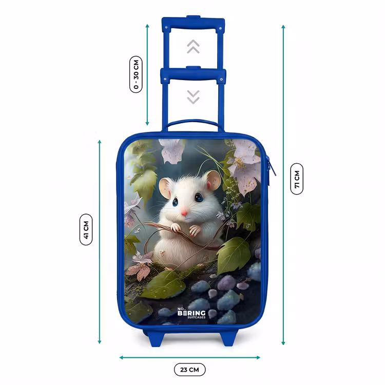 Kinderkoffer Blau - Maus umgeben von Blättern — 7
