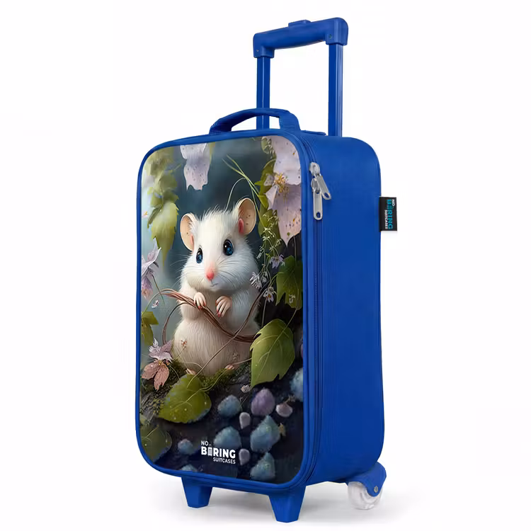 Kinderkoffer Blau - Maus umgeben von Blättern — 8