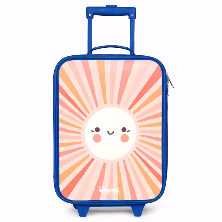 Kinderkoffer Blau - Runde Sonne mit Gesicht — 1