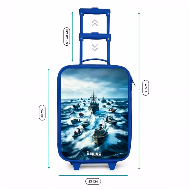 Kinderkoffer Blau - Schiffe auf dem Meer — 7