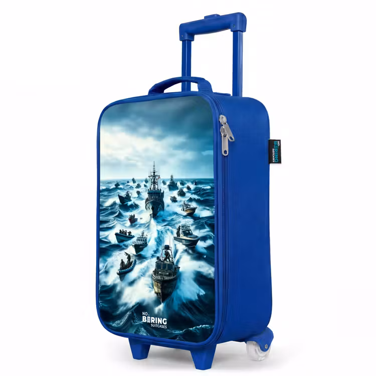 Kinderkoffer Blau - Schiffe auf dem Meer — 8