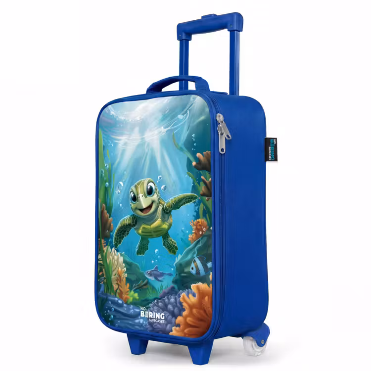 Kinderkoffer Blau - Schildkröte in bunter Unterwasserwelt — 8