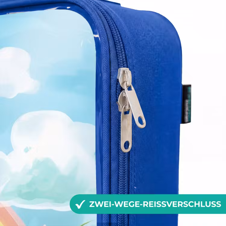 Kinderkoffer Blau - Teddybär zwischen Blumen — 5