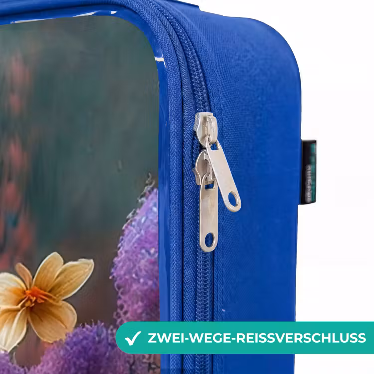 Kinderkoffer Blau - Weißes Hündchen auf einer Blumenwiese — 5