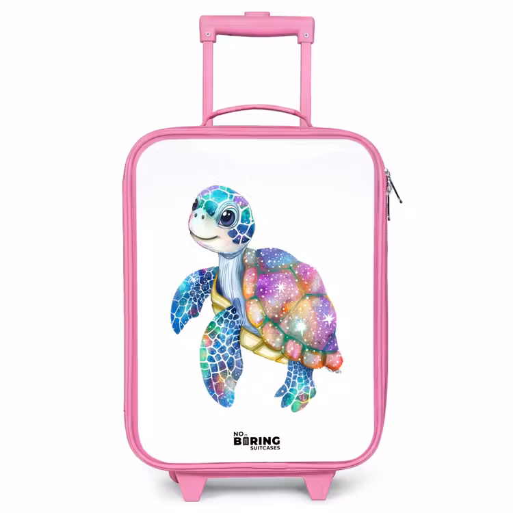 Kinderkoffer Rosa - Bunte Schildkröte als Mosaik — 1