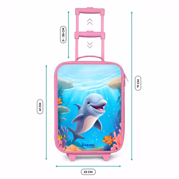 Kinderkoffer Rosa - Delfin mit tropischen Fischen und Korallen — 7