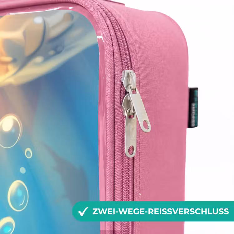 Kinderkoffer Rosa - Hai mit Gesicht im Wasser — 5