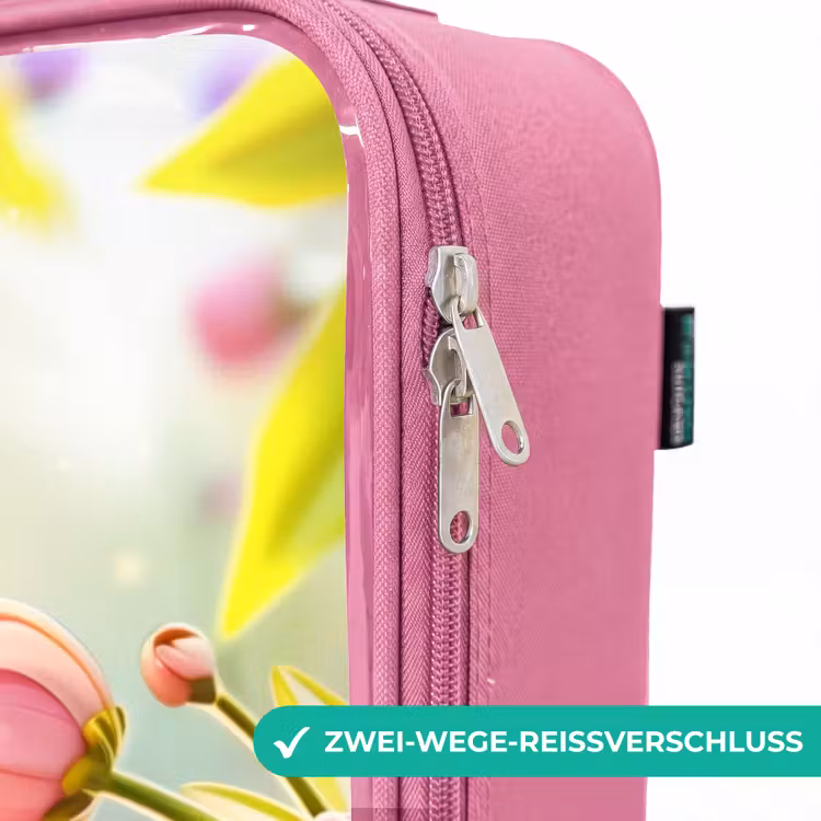 Kinderkoffer Rosa - Nahaufnahme einer Biene zwischen rosa Blumen — 5