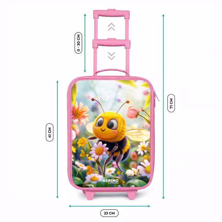 Kinderkoffer Rosa - Nahaufnahme einer Biene zwischen rosa Blumen — 7