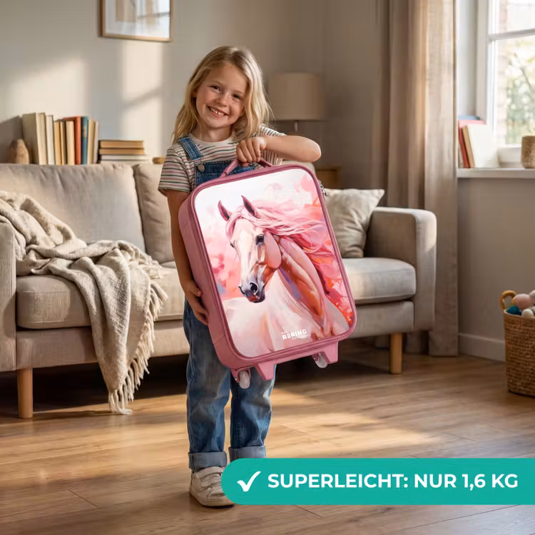 Kinderkoffer Rosa - Pastellrosa Pferd — 3
