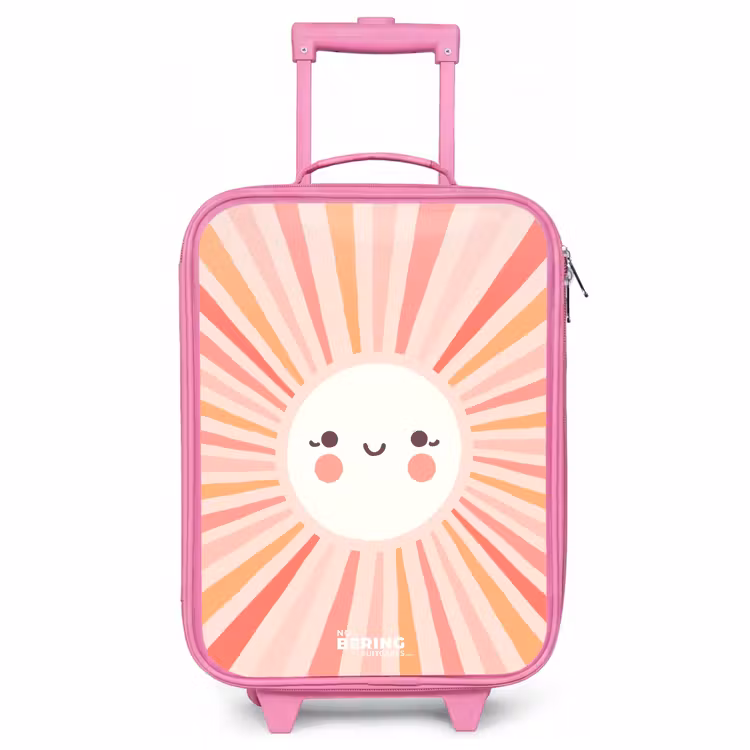 Kinderkoffer Rosa - Runde Sonne mit Gesicht — 1