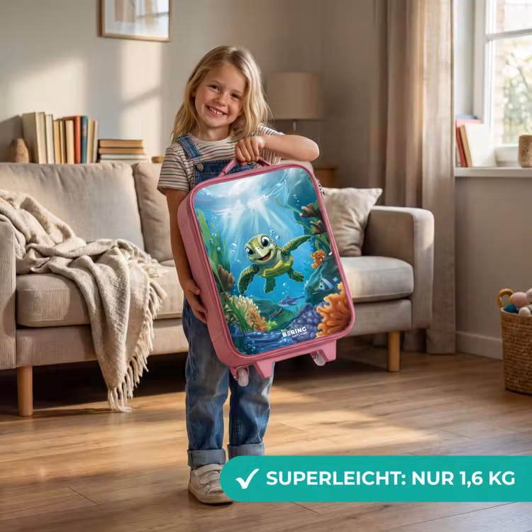Kinderkoffer Rosa - Schildkröte in bunter Unterwasserwelt — 3
