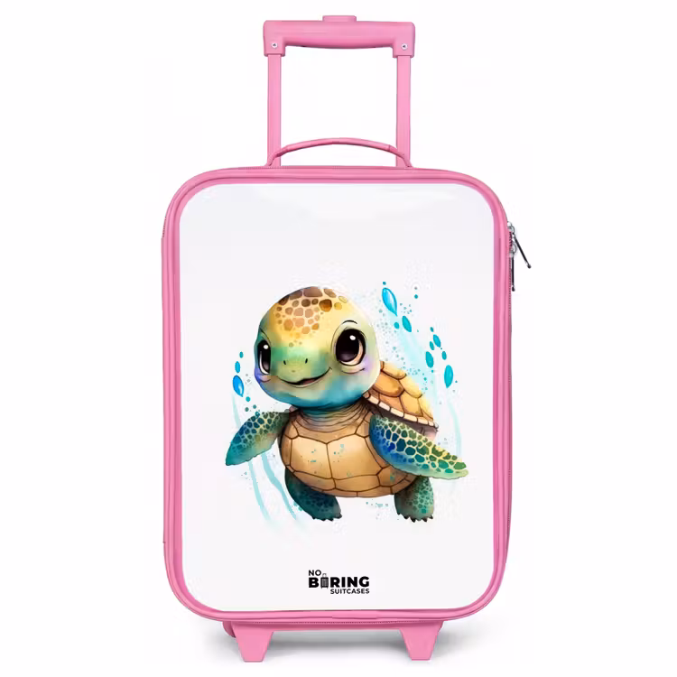 Kinderkoffer Rosa - Schildkröte - Wasserfarben - Tiere — 1