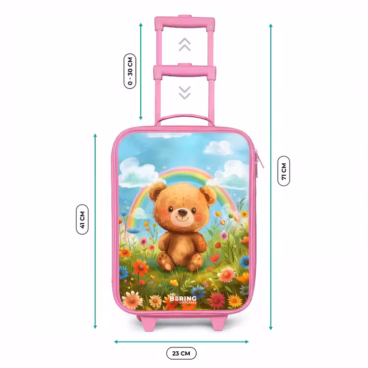 Kinderkoffer Rosa - Teddybär zwischen Blumen — 7