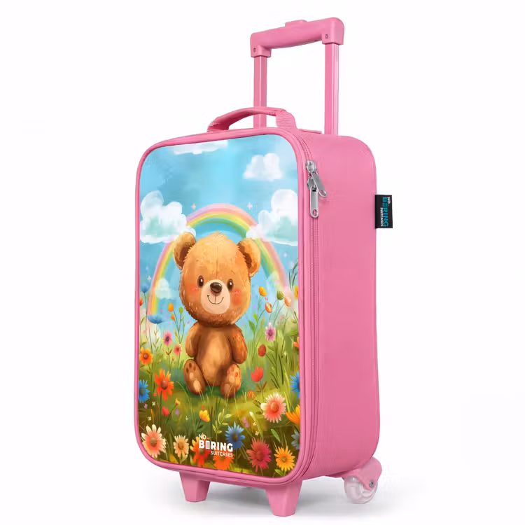 Kinderkoffer Rosa - Teddybär zwischen Blumen — 8