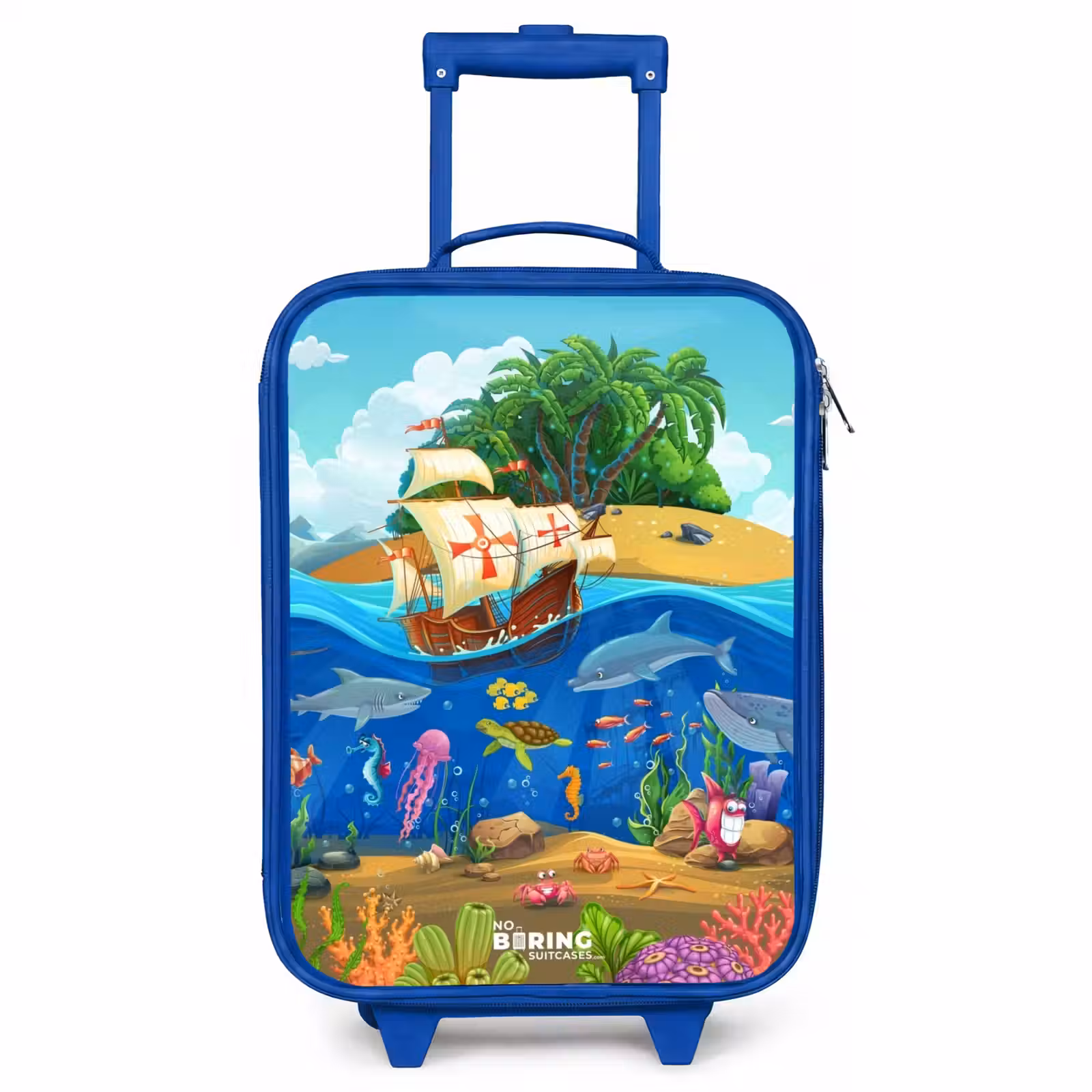 Kinderkoffer Blau - Segelschiff auf dem Ozean — 1