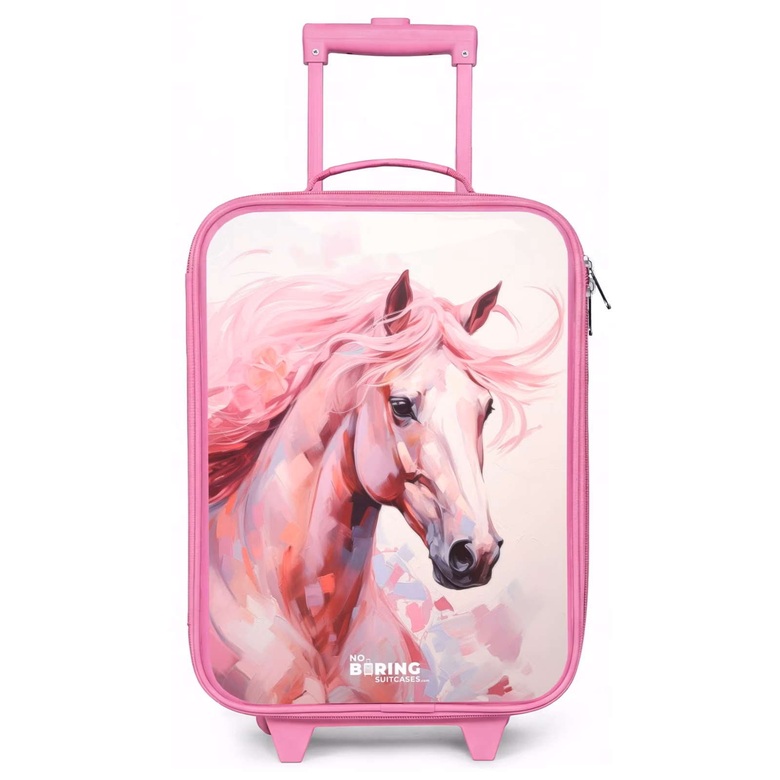 Kinderkoffer Rosa - Pferd in rosa Pastellfarben — 1