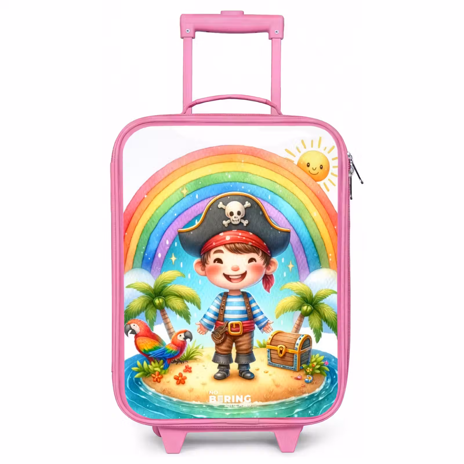 Kinderkoffer Rosa - Pirat auf einer Insel mit Schatz — 1