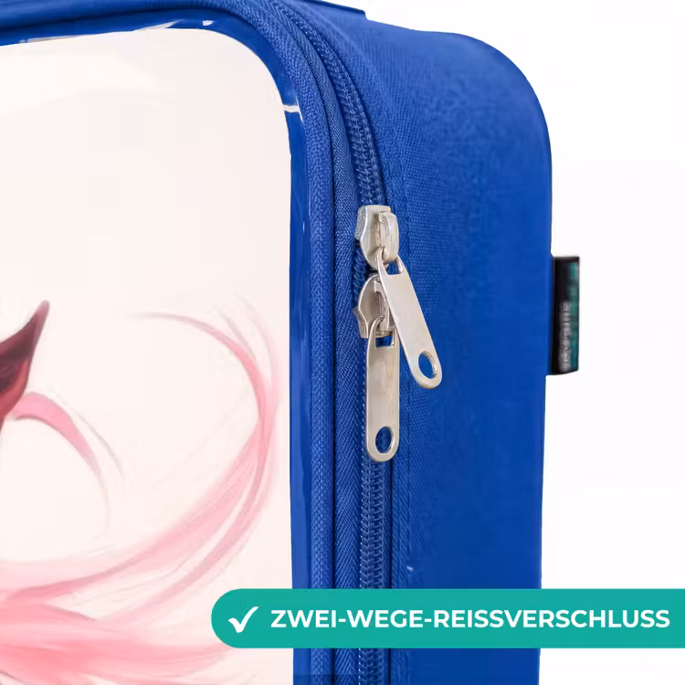 Kinderkoffer Blau - Pferd in rosa Pastellfarben — 5