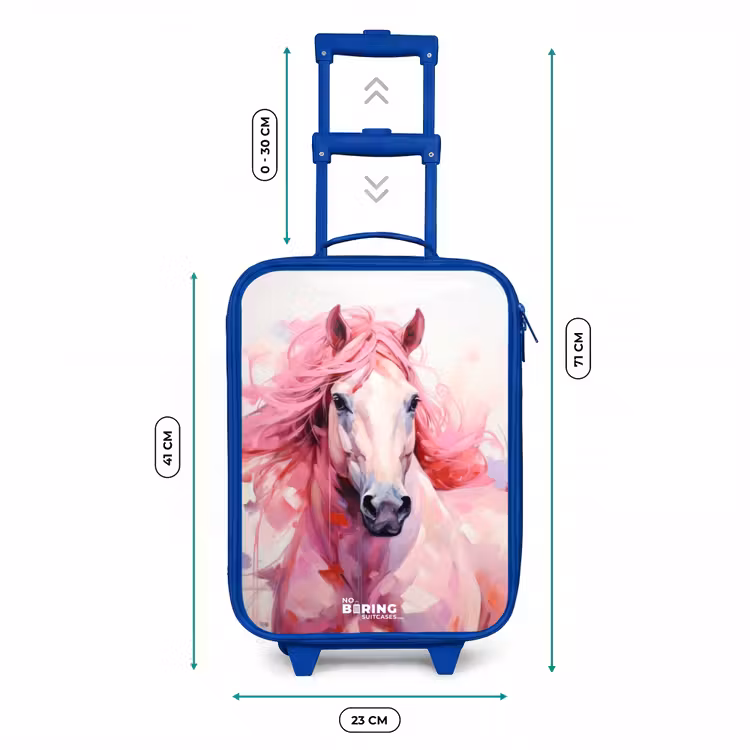 Kinderkoffer Blau - Pferd in rosa Pastelltönen — 7