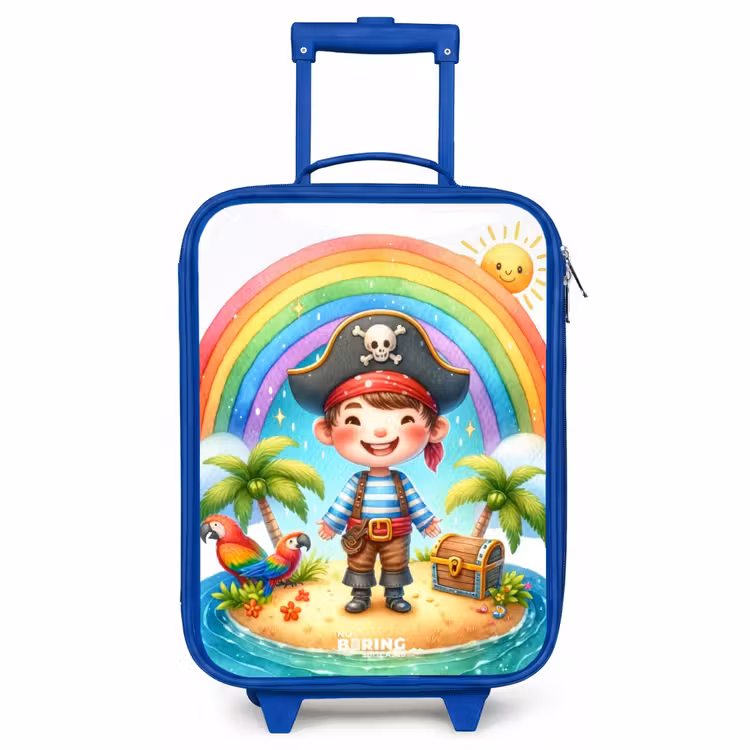 Kinderkoffer Blau - Pirat auf einer Insel mit Schatz — 1