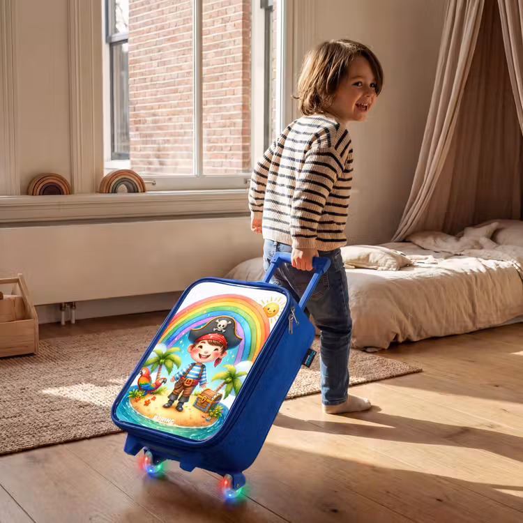 Kinderkoffer Blau - Pirat auf einer Insel mit Schatz — 2