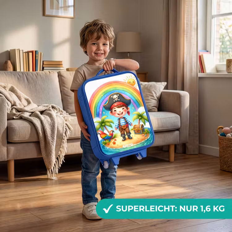 Kinderkoffer Blau - Pirat auf einer Insel mit Schatz — 3