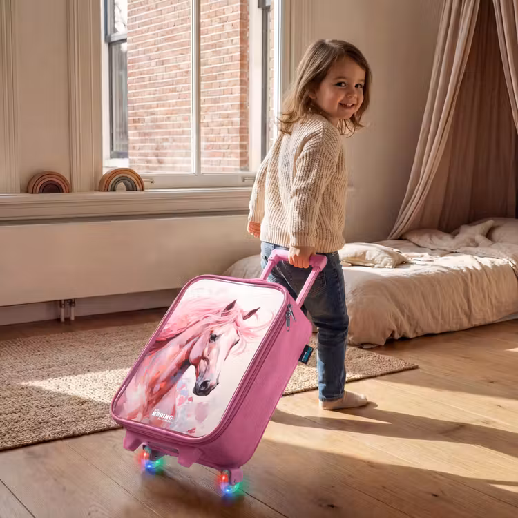 Kinderkoffer Rosa - Pferd in rosa Pastellfarben — 2