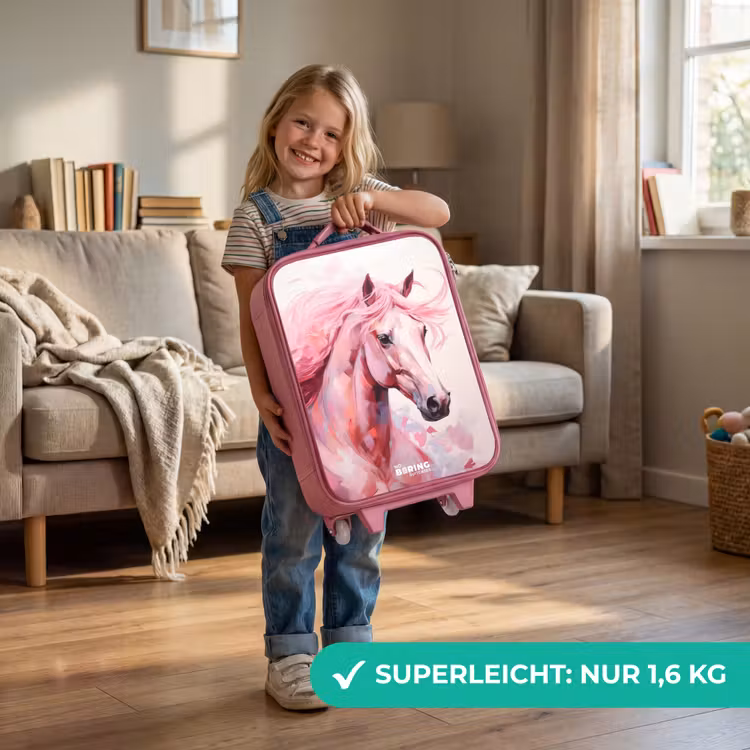Kinderkoffer Rosa - Pferd in rosa Pastellfarben — 3