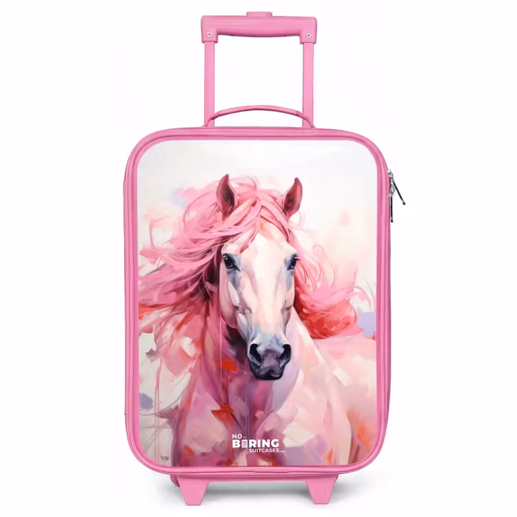 Kinderkoffer Rosa - Pferd in rosa Pastelltönen — 1