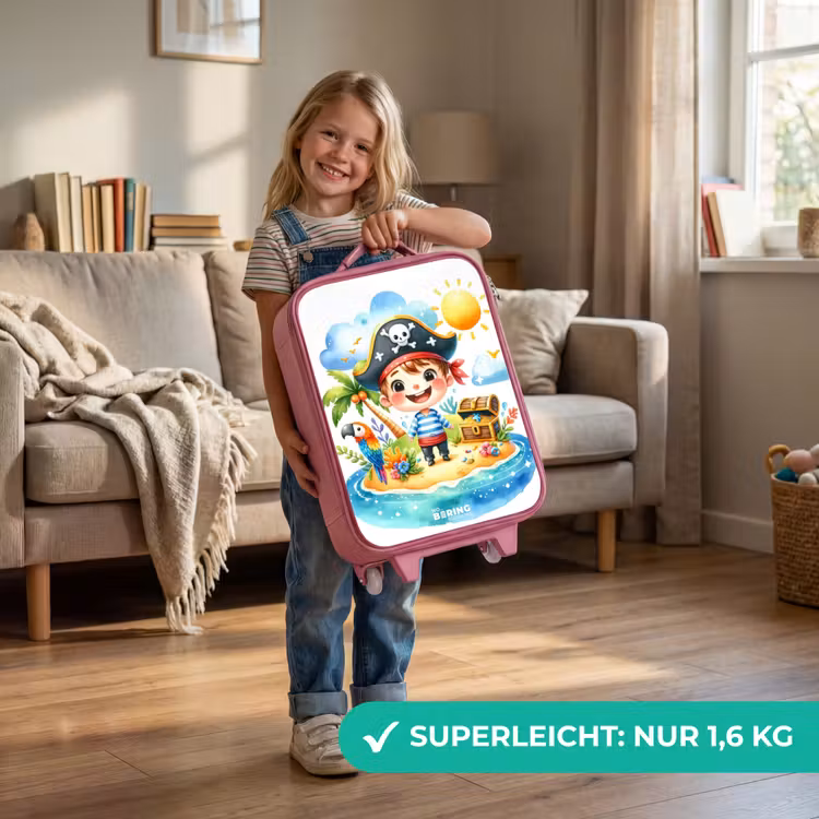 Kinderkoffer Rosa - Pirat auf einer Insel — 3