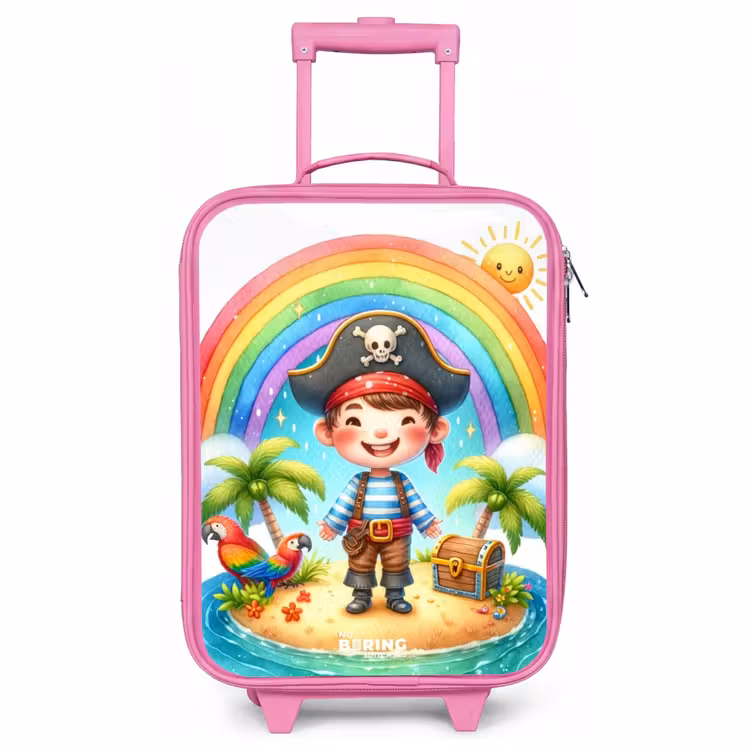 Kinderkoffer Rosa - Pirat auf einer Insel mit Schatz — 1