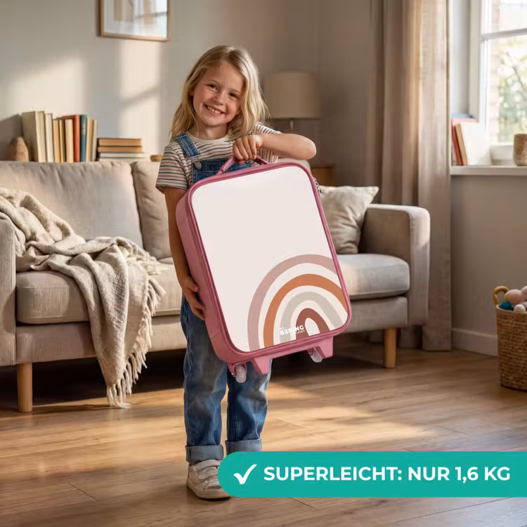 Kinderkoffer Rosa - Roher Regenbogen natürlich — 3